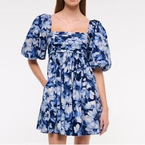 Floral Blue and White Dress